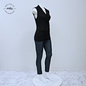NWT Michael Stars for Anthropologie‎ Sleeveless Draped Wrap Halter Black Women S